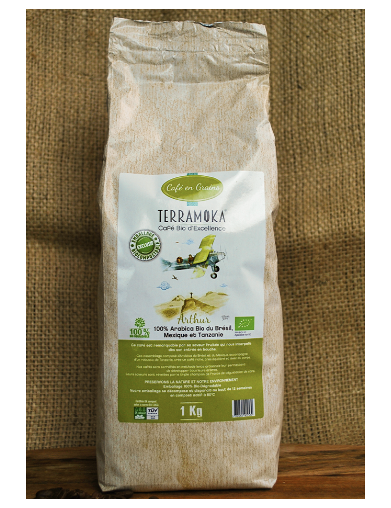 Café en grains Bio Mexique, Brésil et Tanzanie - 1KG - Arthur