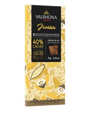 Tablette de chocolat Lait JIVARA 40% VALRHONA 70 g