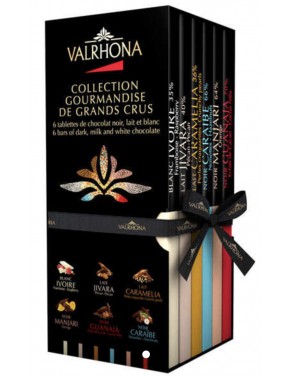 Coffret 6 tablettes collection gourmande VALRHONA 510 g